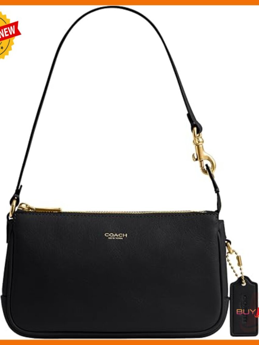 Leather Crossbody Clutch Bag with Shoulder Strap, Petite Size